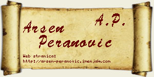 Arsen Peranović vizit kartica